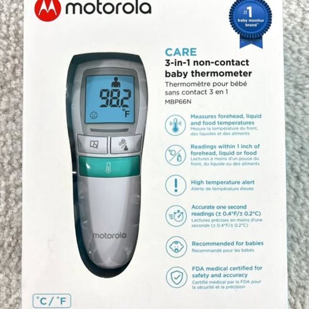 Motorola Care 3-in-1 Non-Contact Baby Forehead Thermometer New